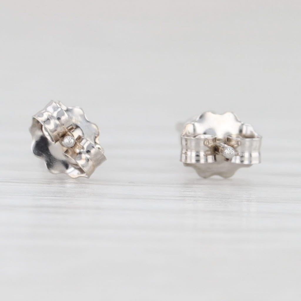 Light Gray 0.15ctw Round Diamond Solitaire Stud Earrings 14k White Gold
