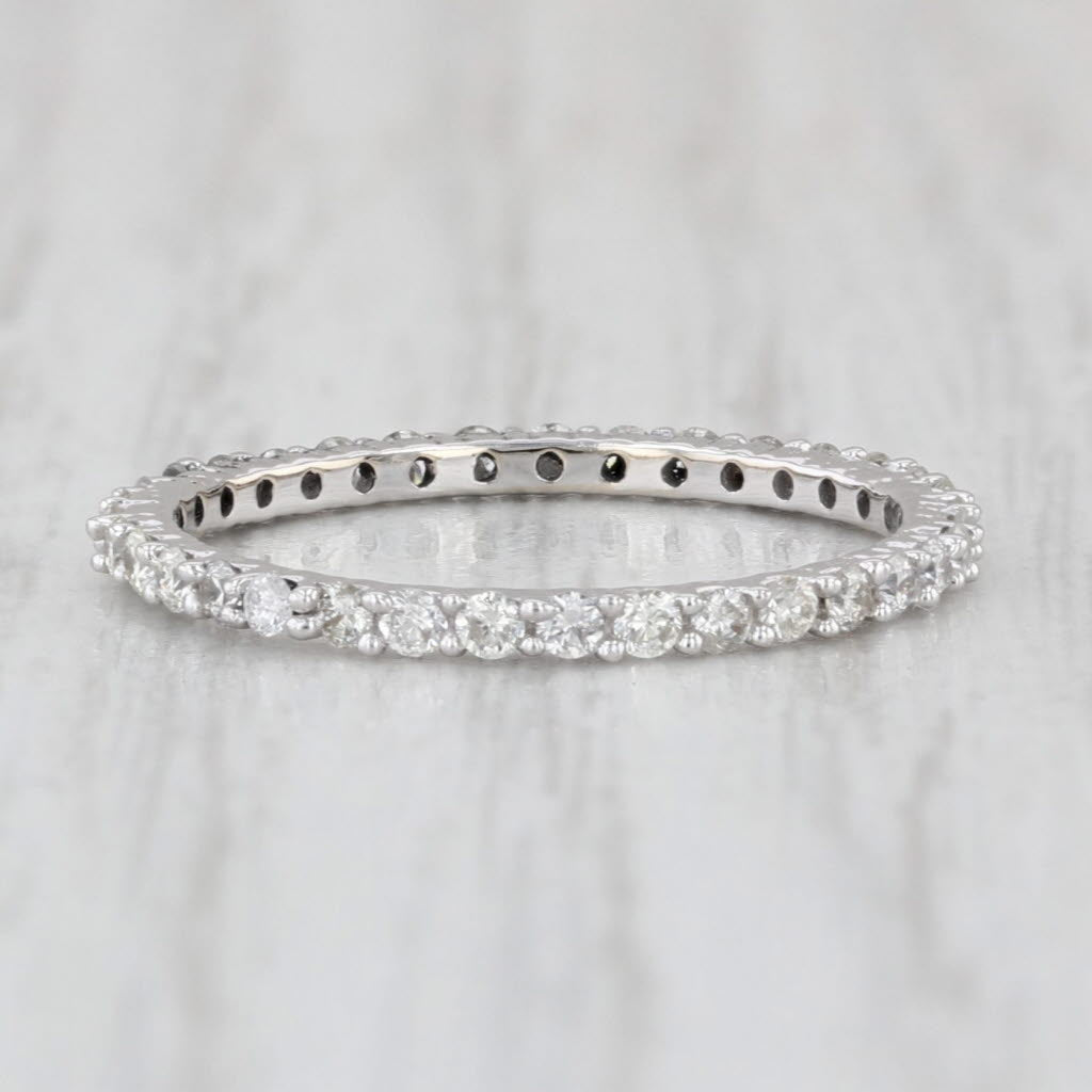 0.32ctw Diamond Eternity Band 14k White Gold Stackable Wedding Anniversary Ring