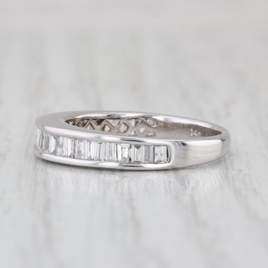 0.70ctw Diamond Wedding Band 14k White Gold Size 5.5 Stackable Anniversary Ring