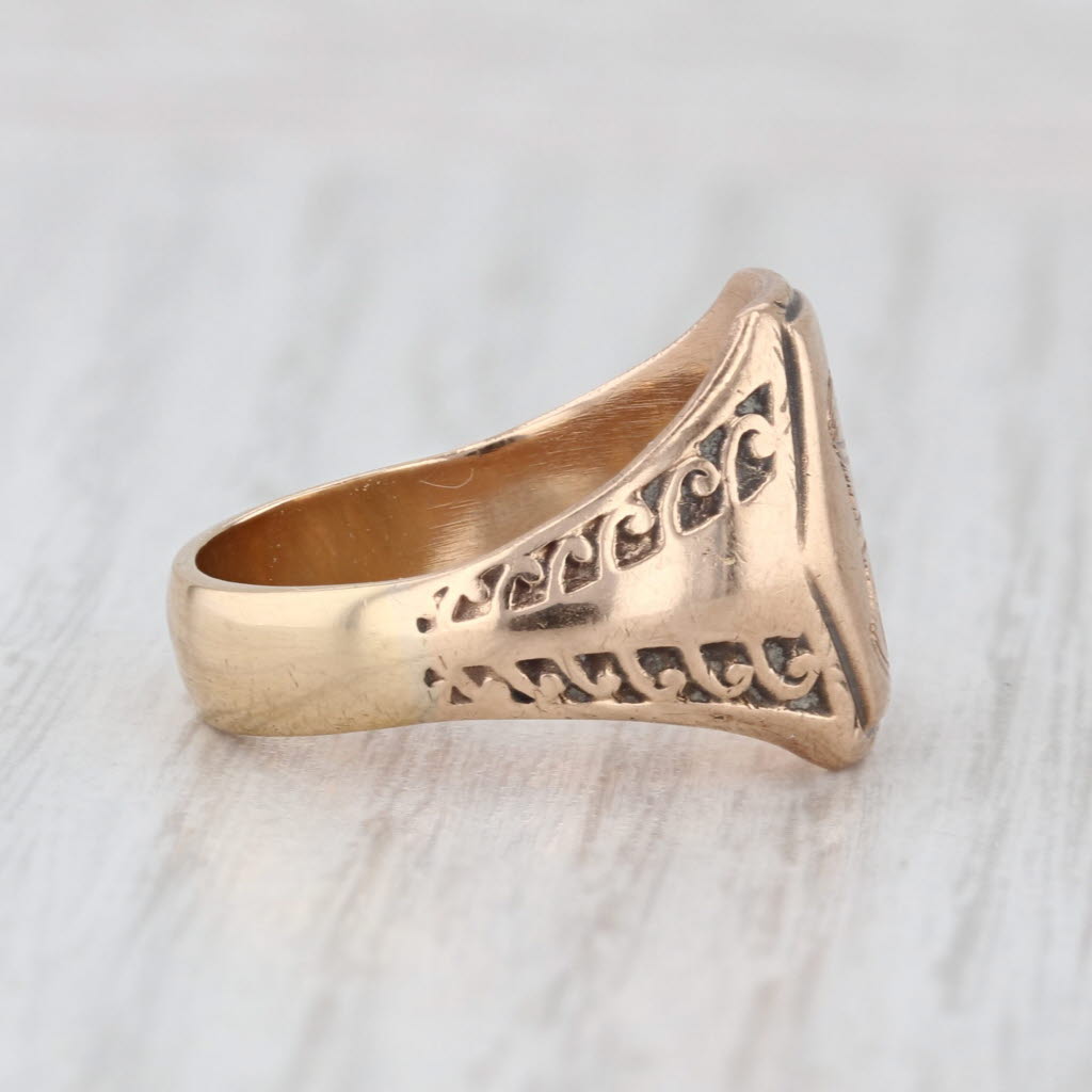 Antique Pharmacy School Ring 10k 14k Gold Size 8 Mortar Pestle Signet