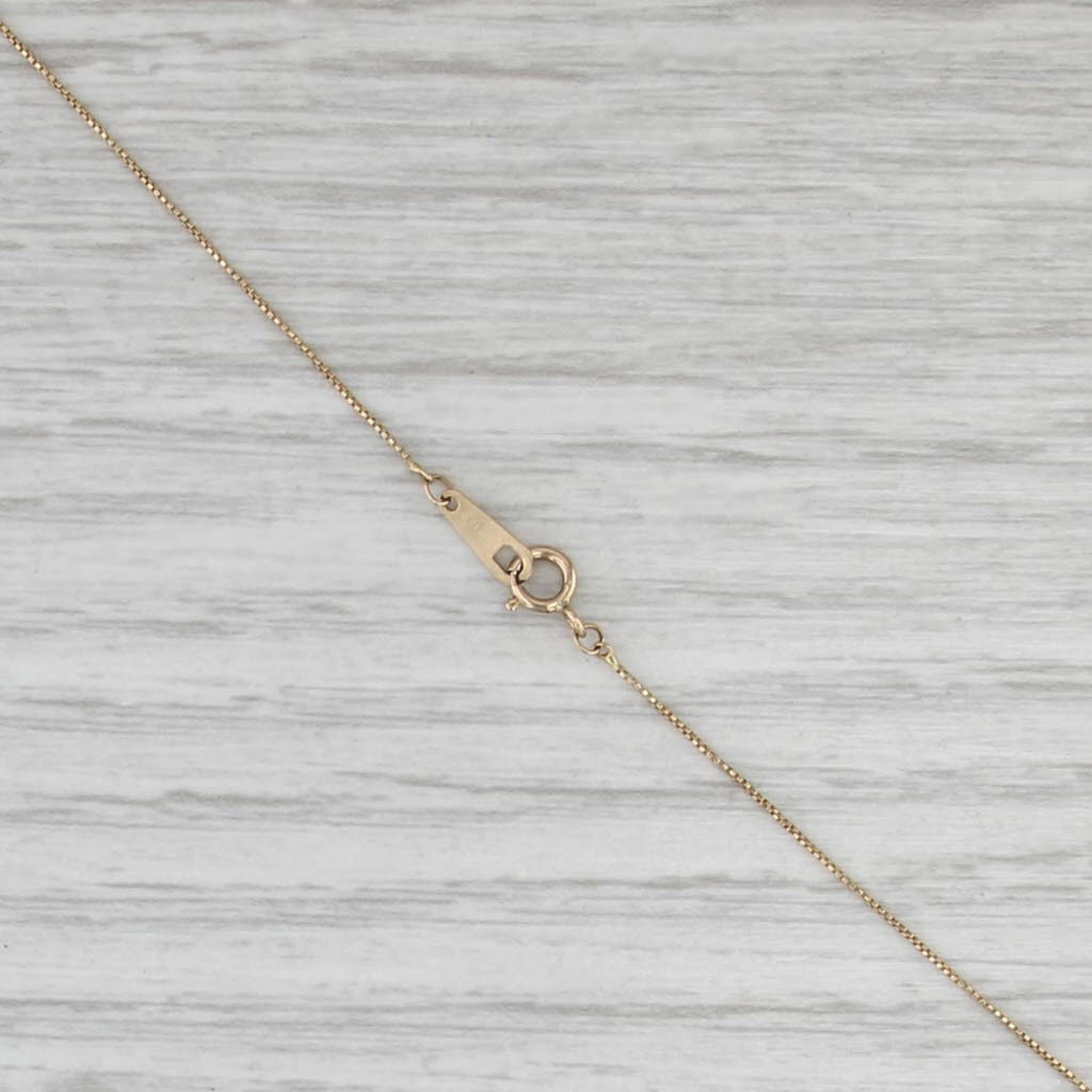 Heart & Key Pendant Necklace 14k Yellow Gold 17" Box Chain