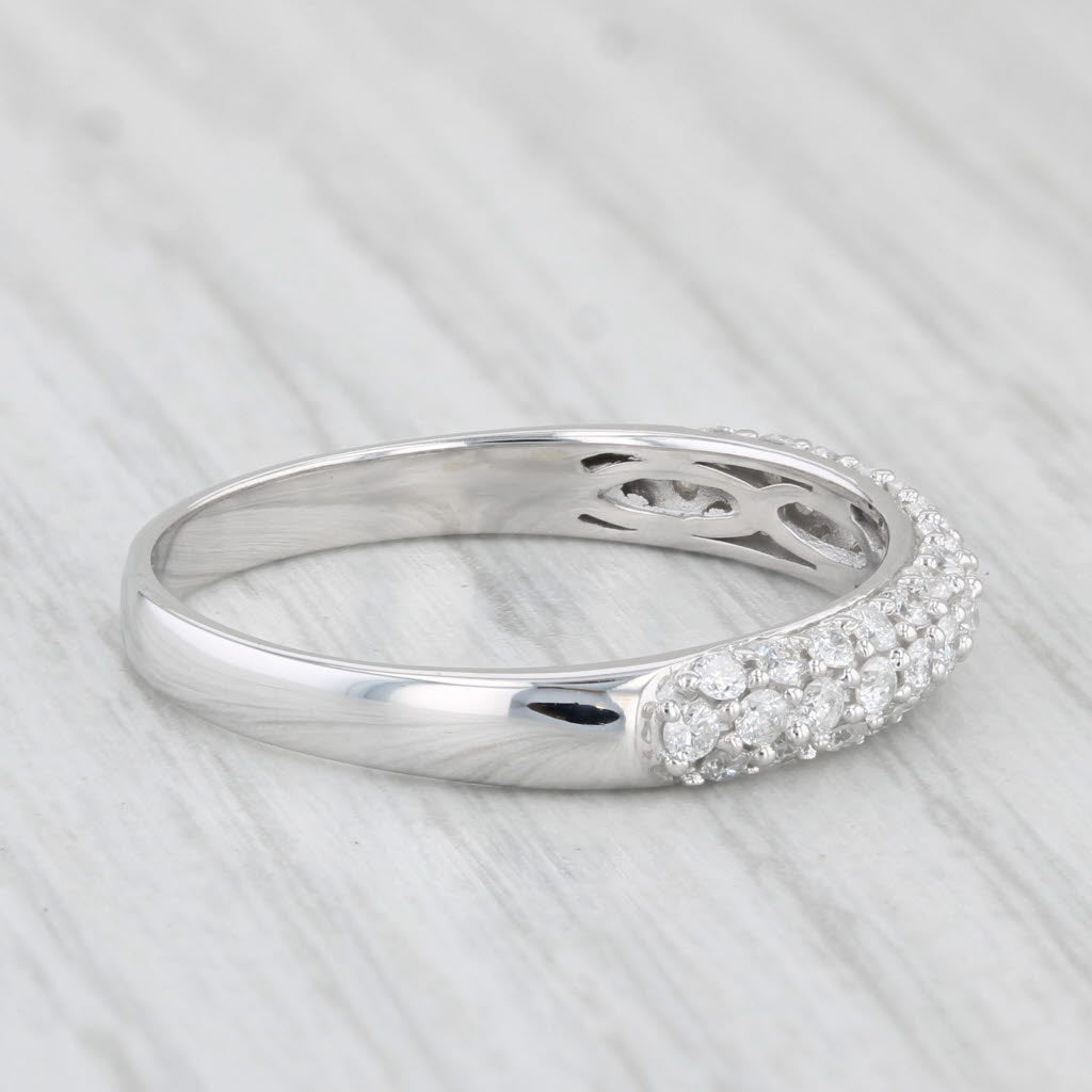 Light Gray 0.50ctw Diamond Wedding Band 14k White Gold Size 8.75 Anniversary Ring Stackable