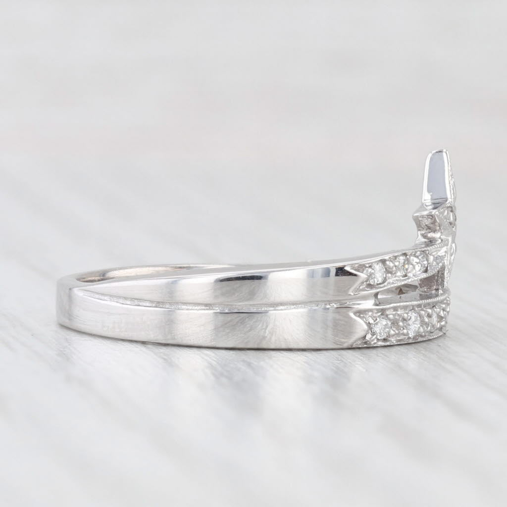 Light Gray 0.10ctw Diamond Shooting Star Ring 14k White Gold Size 8.5 Stackable