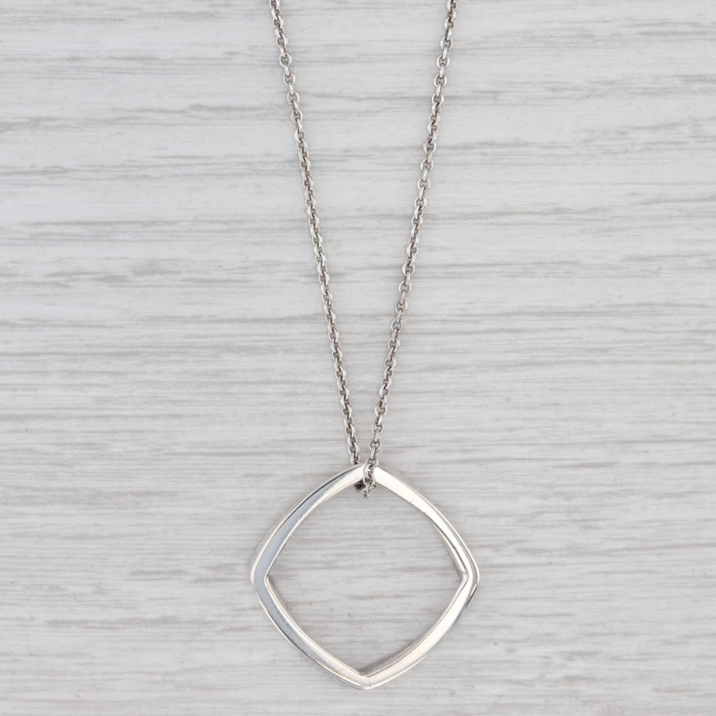 Light Gray Tiffany & Co Gehry Torque Necklace w/ Pouch Sterling Silver Circle Pendant 16"