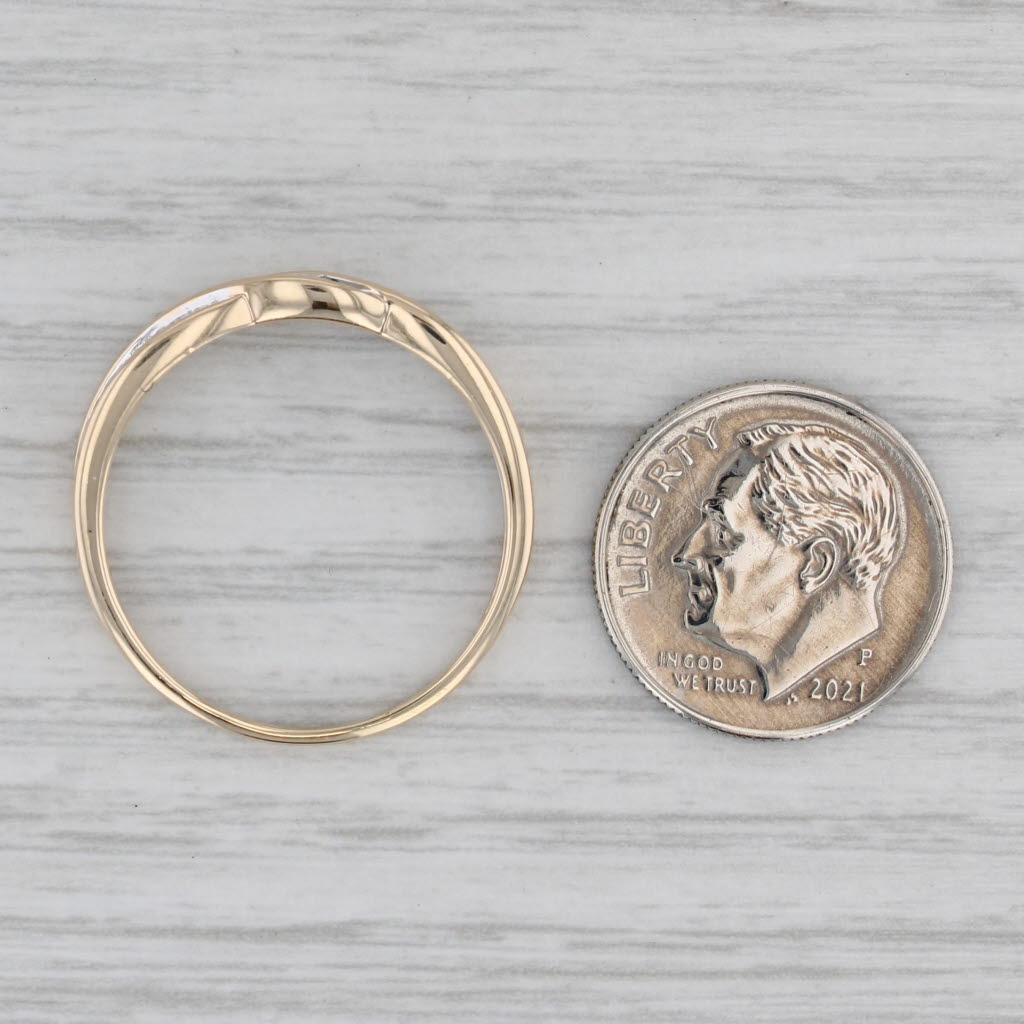 Gray Woven Diamond Ring 10k Yellow Gold Size 10.25 Stackable Anniversary Ring