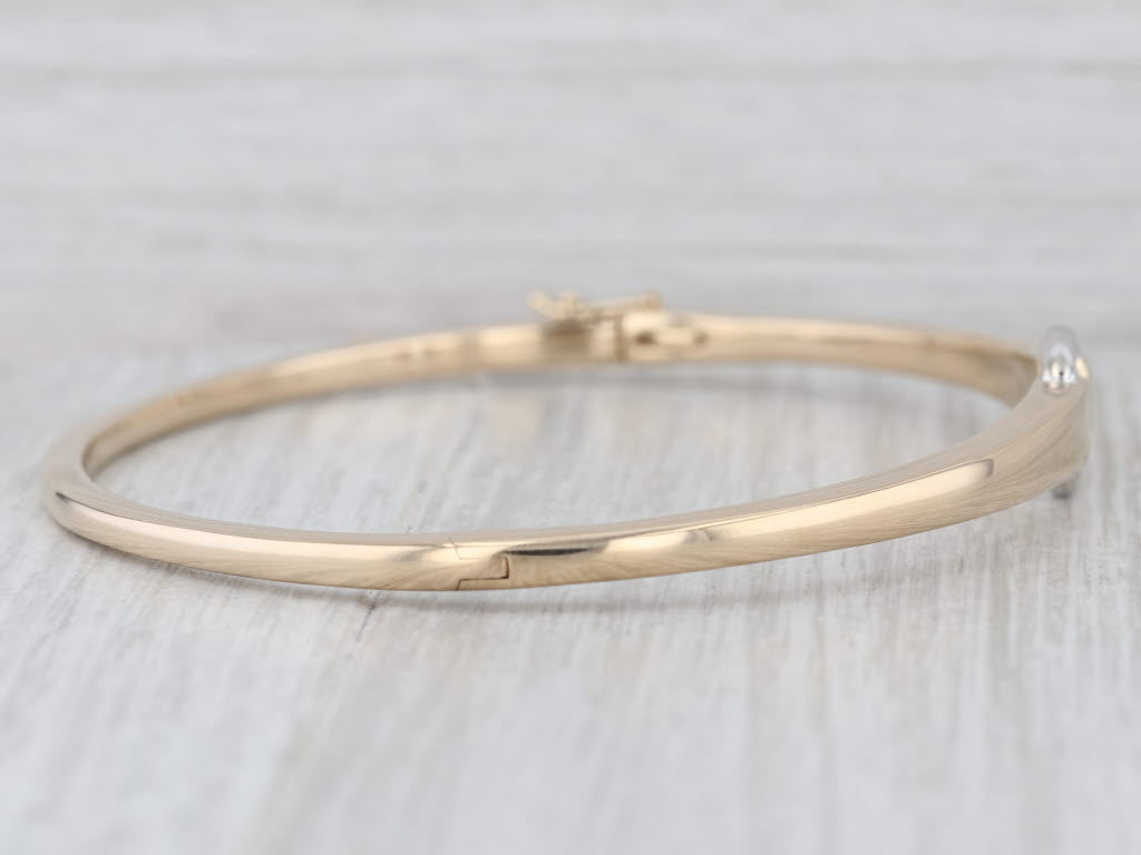 Audry Rose 2-Toned Buckle Bangle Bracelet 14k Yellow White Gold 7.5"