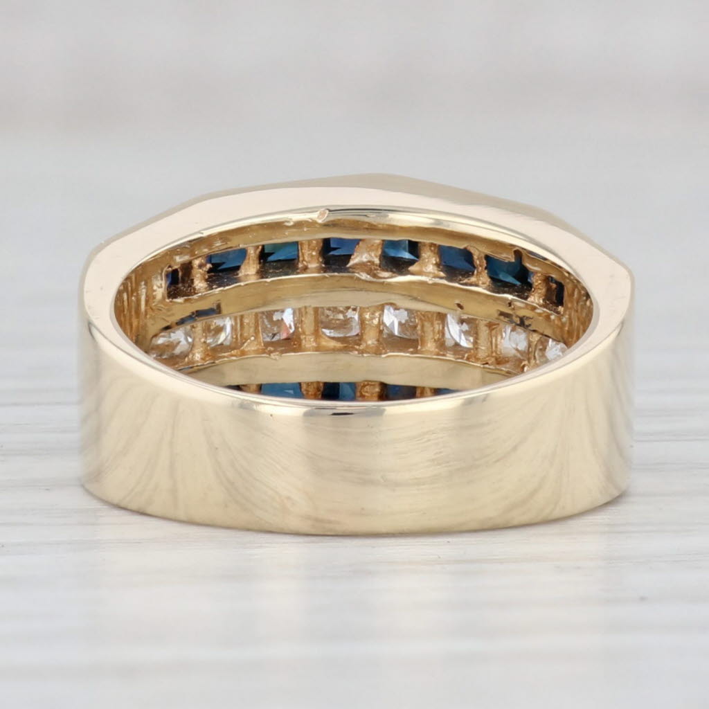 Light Gray 2.54ctw Blue Sapphire Diamond Ring 14k Yellow Gold Size 7.25