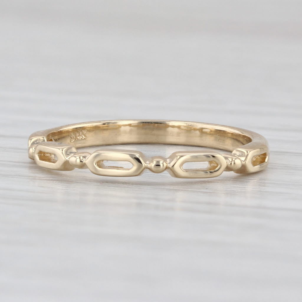 Beveled Stackable Band 14k Yellow Gold Size 6.5 Ring