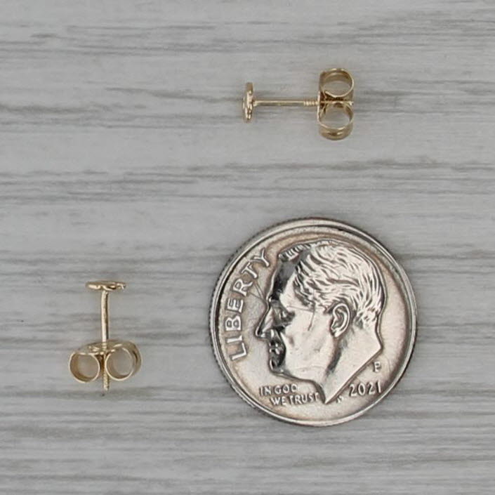 Letter Initial S Stud Earrings 14k Yellow Gold Pierced Studs