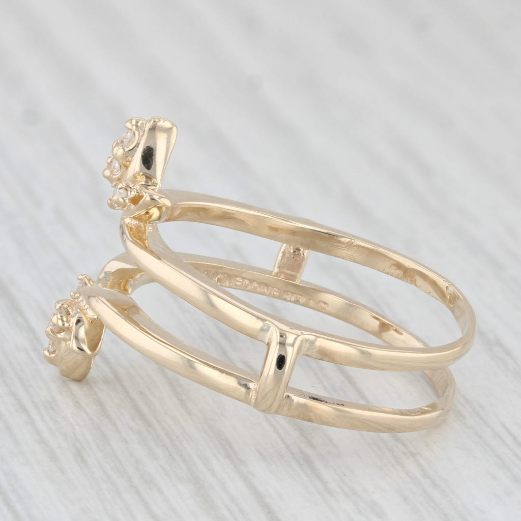 Light Gray 0.12ctw Diamond Ring Jacket Guard 14k Yellow Gold Size 10.75 Bridal