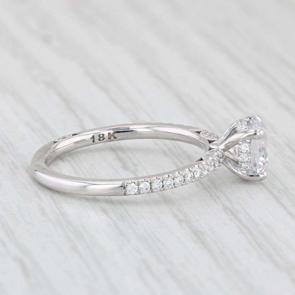 Light Gray New Tacori Semi Mount Diamond Band Engagement Ring 18k White Gold Size 6.5