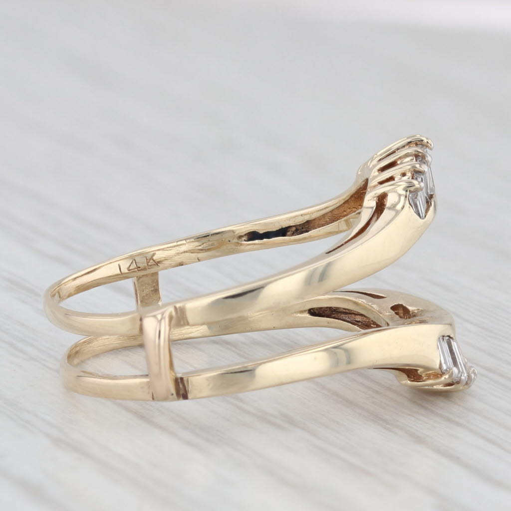 Light Gray 0.36ctw Diamond Ring Jacket Guard 14k Yellow Gold Size 6.5 Wedding Bridal