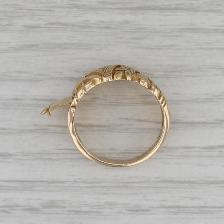 Masonic Symbols Ring 14k Gold Size 9.75 Square Compass Apron Opens Blue Lodge