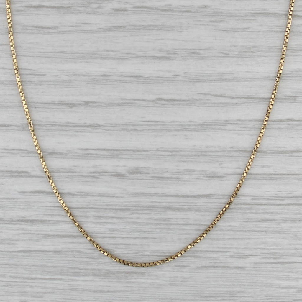 Box Chain Necklace 14k Yellow Gold 16" 1mm