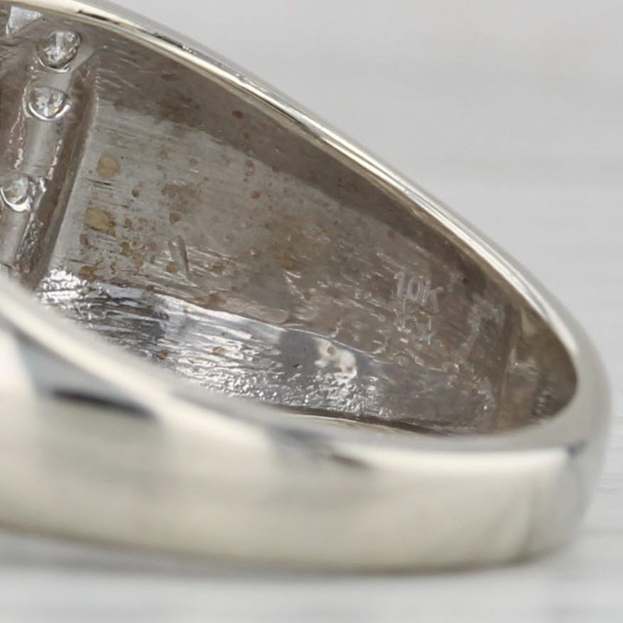 Gray 0.38ctw Diamond Rows Ring 10k White Gold Size 7.25