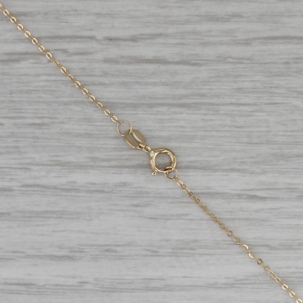 Star Charms Station Necklace 14k Yellow Gold 18" Cable Chain