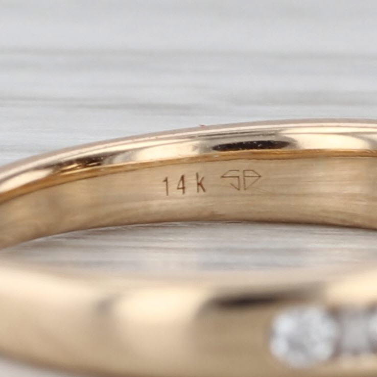 0.20ctw Diamond Wedding Band 14k Yellow Gold Size 4.5 Stackable Ring