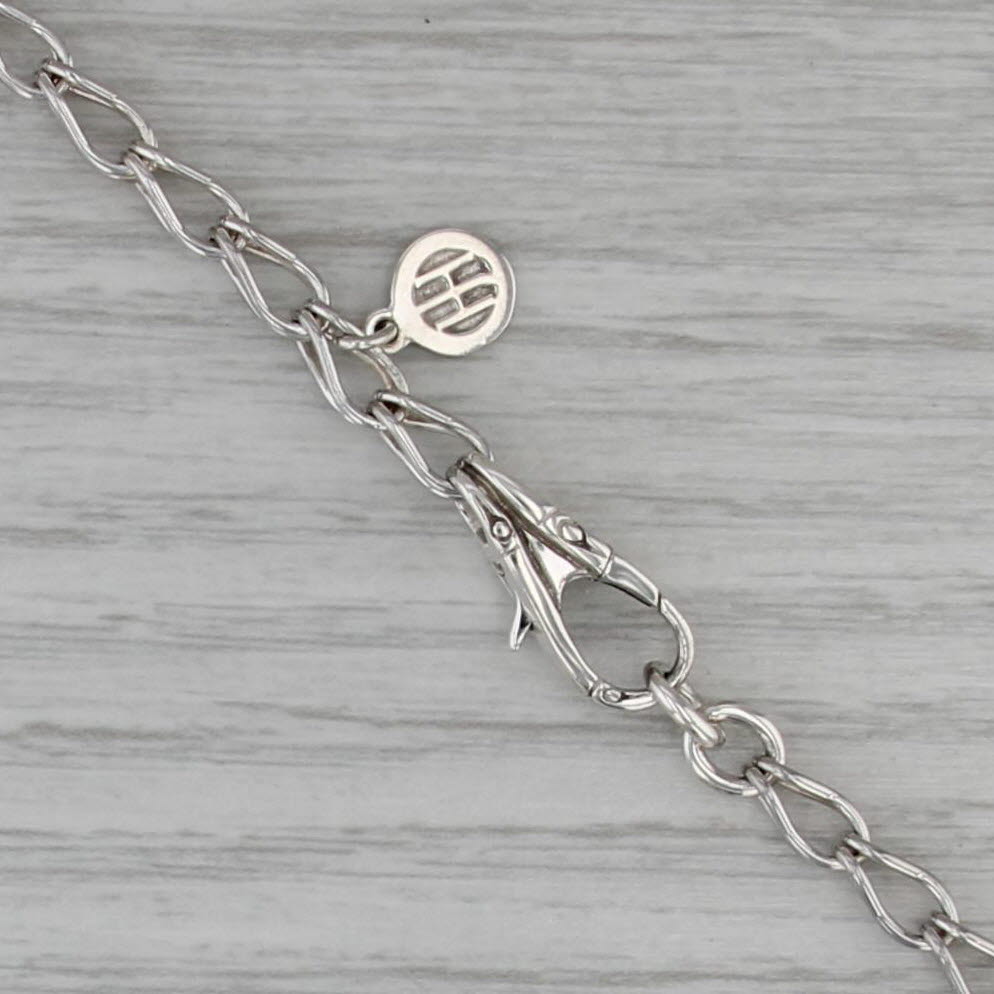 John Hardy Bamboo Station Necklace Sterling Silver Wheat Chain Statement 36"