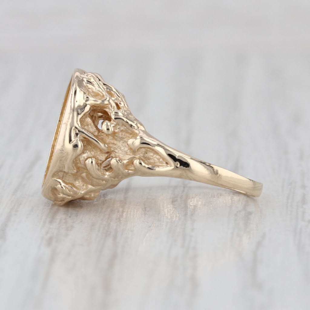 1854 1 Dollar Liberty Head Gold Coin Ring 14k 900 Yellow Gold Size 5