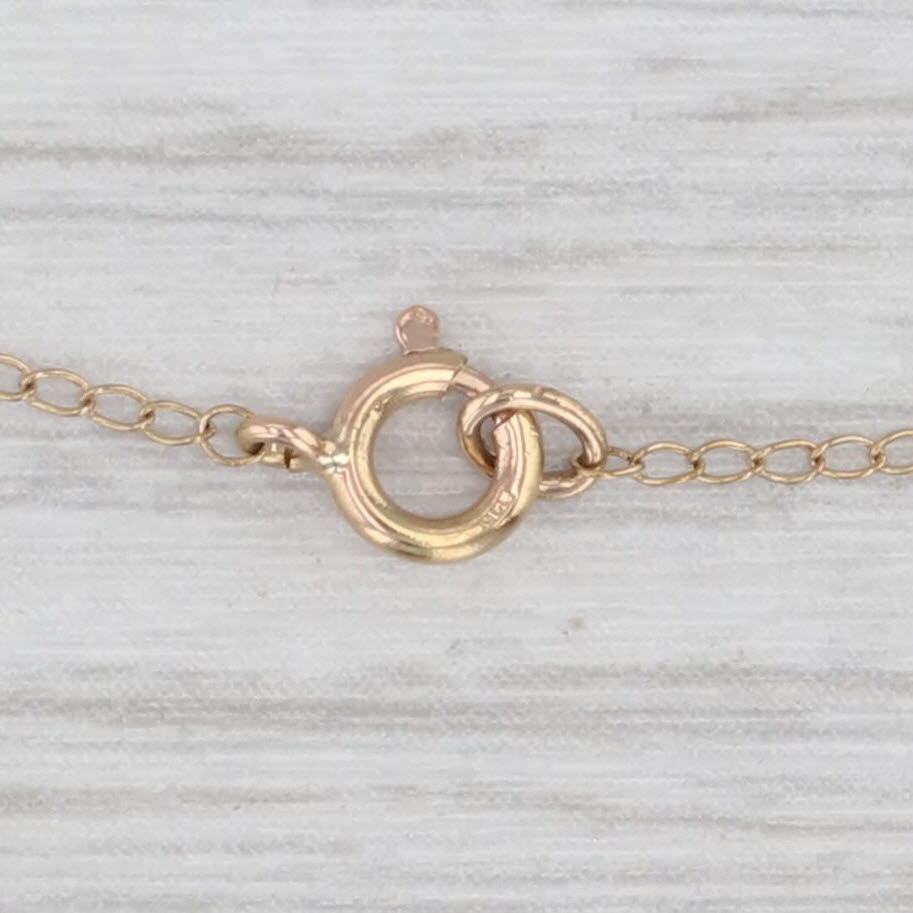 Small Heart Drop Pendant Necklace 14k Yellow Gold 15" Curb Chain