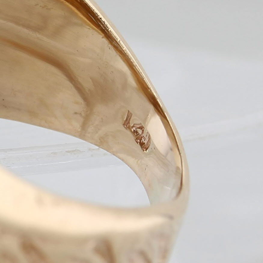 Light Gray 0.72ctw Diamond Ring 14k Gold Floral Cocktail Size 6