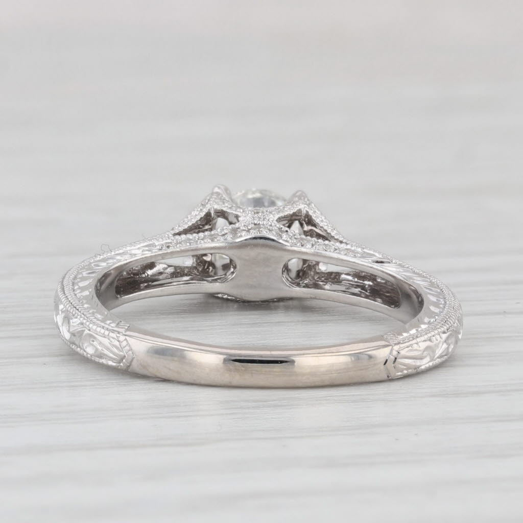 Light Gray Neil Lane 0.68ctw Round Diamond Engagement Ring 14k White Gold Cathedral GIA