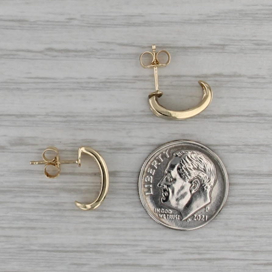 0.16ctw Diamond Small J-Hook Earrings 14k Yellow Gold Butterfly Backs