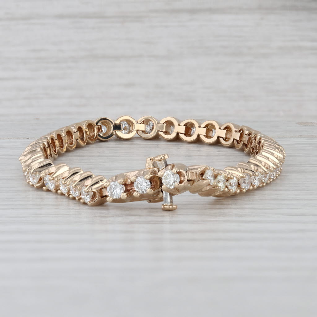 3ctw Diamond Tennis Bracelet 14k Yellow Gold 6.5" 4.4mm