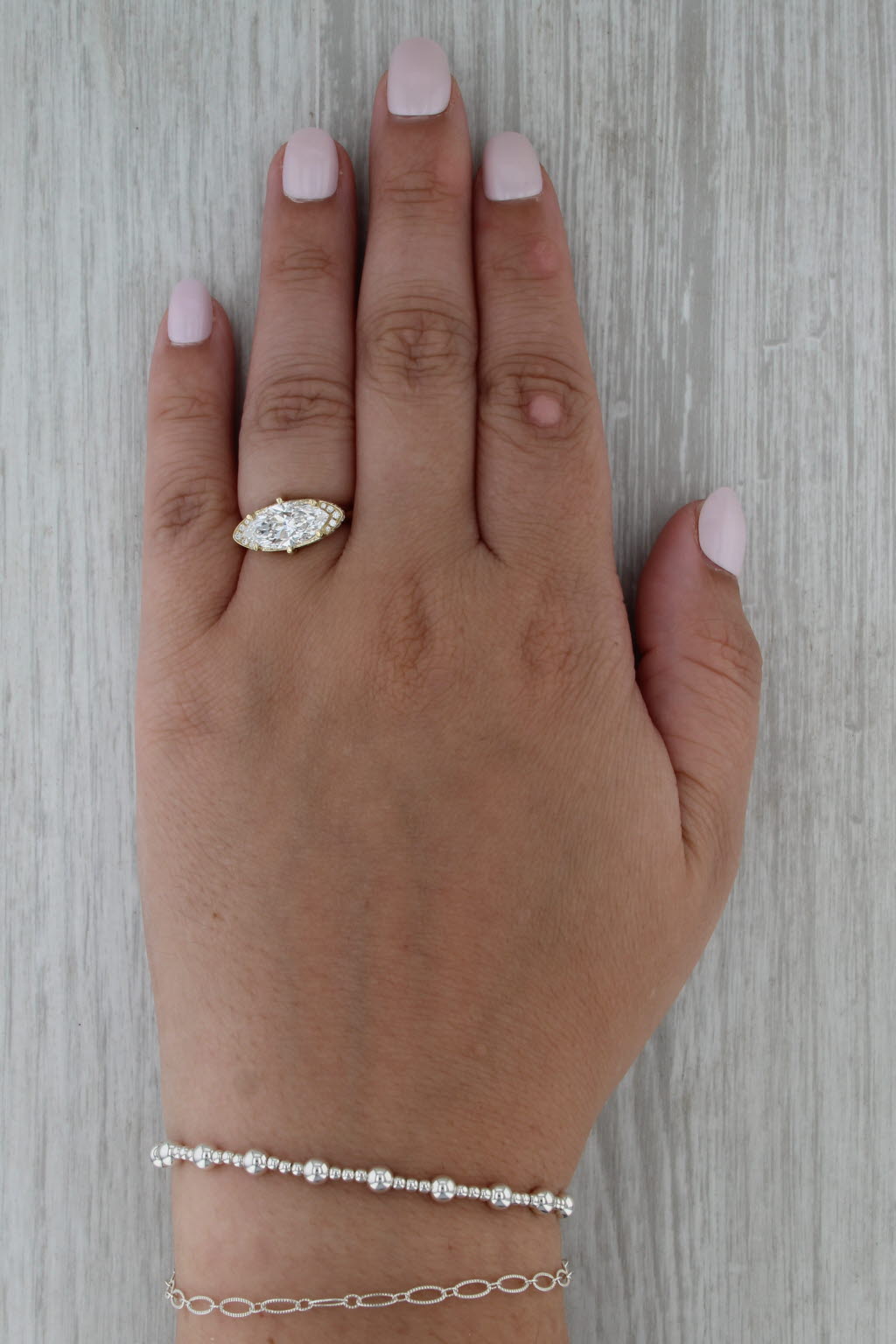 New IGI 2.24ctw Marquise Lab Created Diamond Halo Engagement Ring 14k Gold