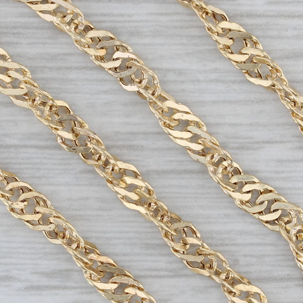 Gray Singapore Chain Necklace 10k Yellow Gold 18" 3.6mm