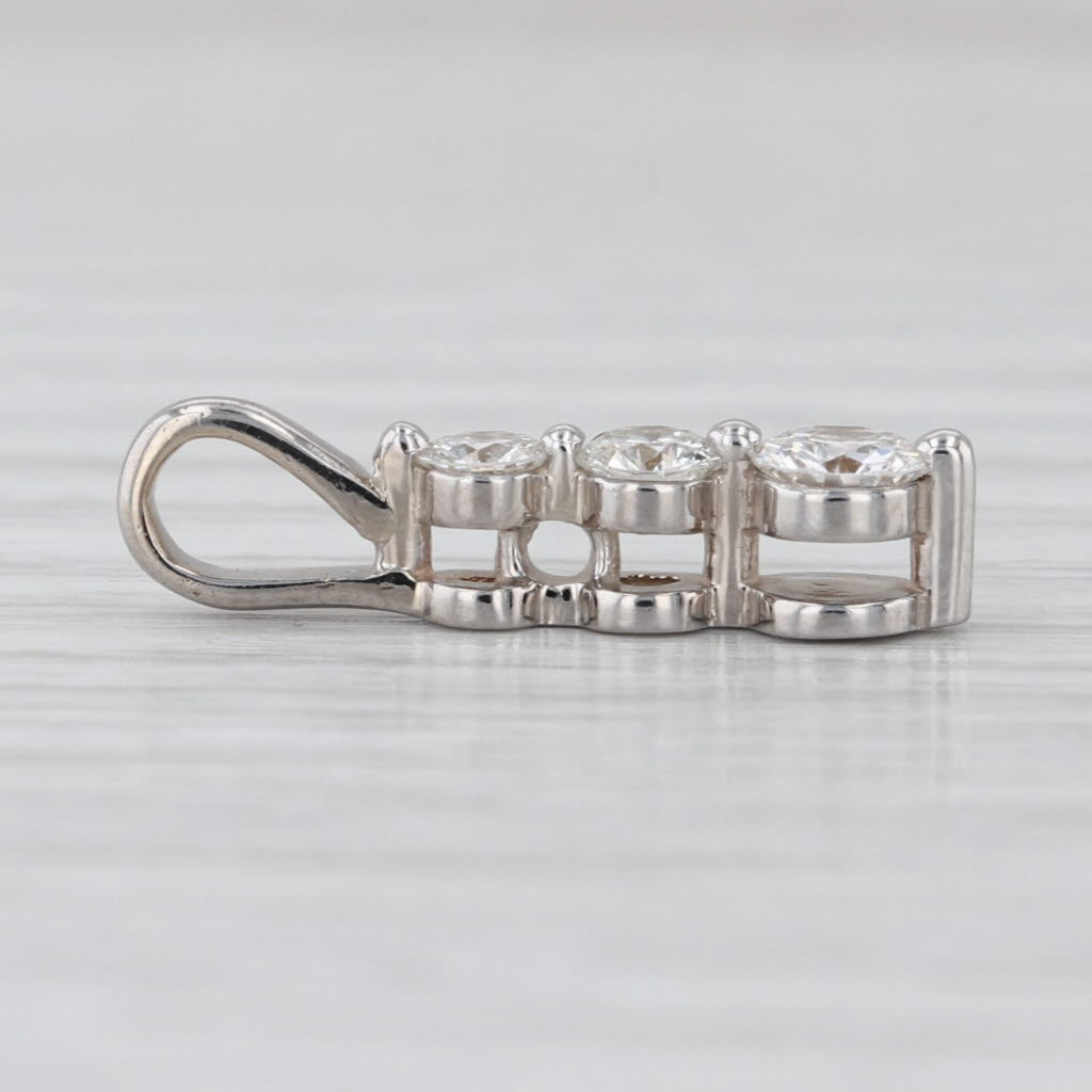 0.51ctw 3-Stone Diamond Journey Pendant 14k White Gold