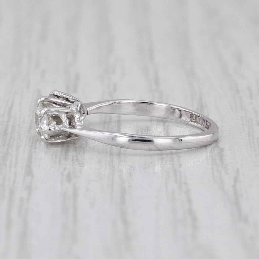 Antique 3-Stone 0.56ctw Diamond Ring Platinum Size 7.5 Engagement Anniversary