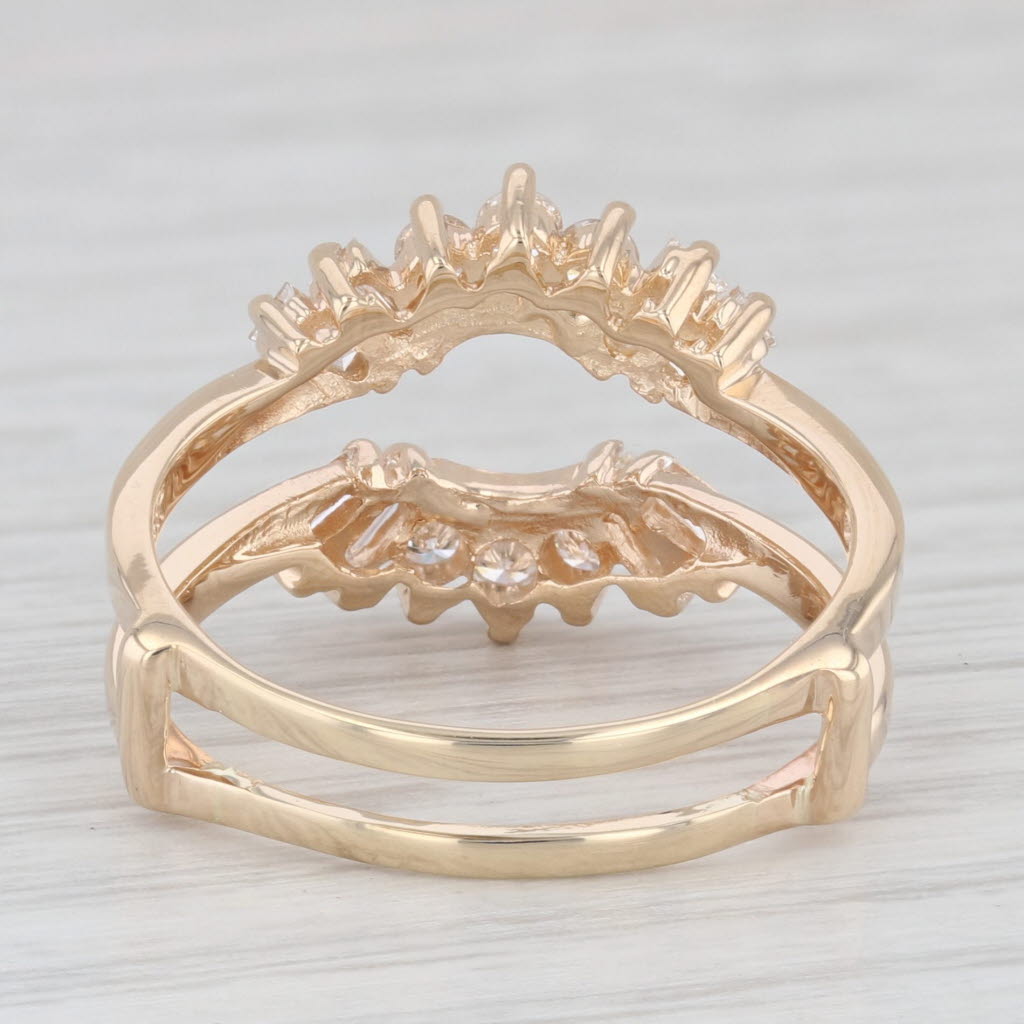 Light Gray 0.70 ctw Diamond Contoured Ring Jacket Wrap 14K Yellow Gold Size 8.25 Wedding