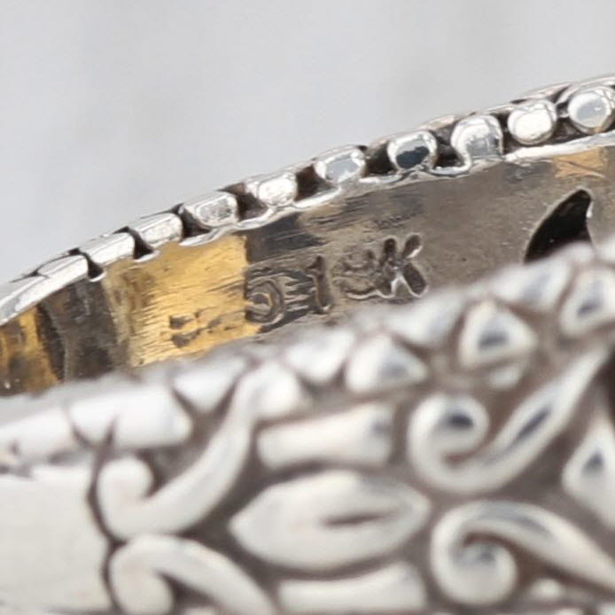 Bixby 5.09ctw Citrine Diamond Ring Sterling Silver 18k Gold Sz 7 Flowers Hearts