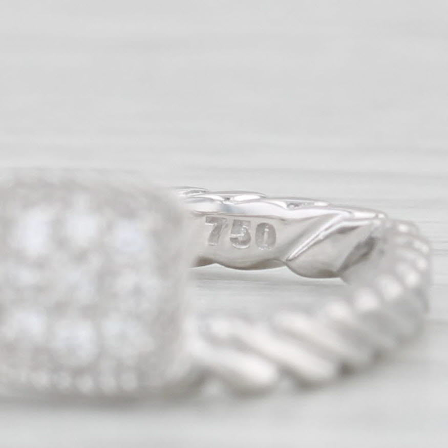 Light Gray ALOR Diamond Ring 18k White Gold Stackable Size 7.75 with Box