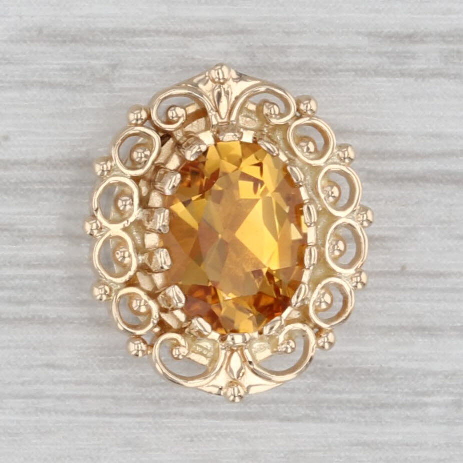 Gray 1.20ct Citrine Solitaire Slide Bracelet Charm 14k Yellow Gold Richard Glatter