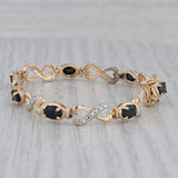 4.80ctw Blue Sapphire Bracelet Sterling Silver Gold Plated Diamond Accents 6.25"