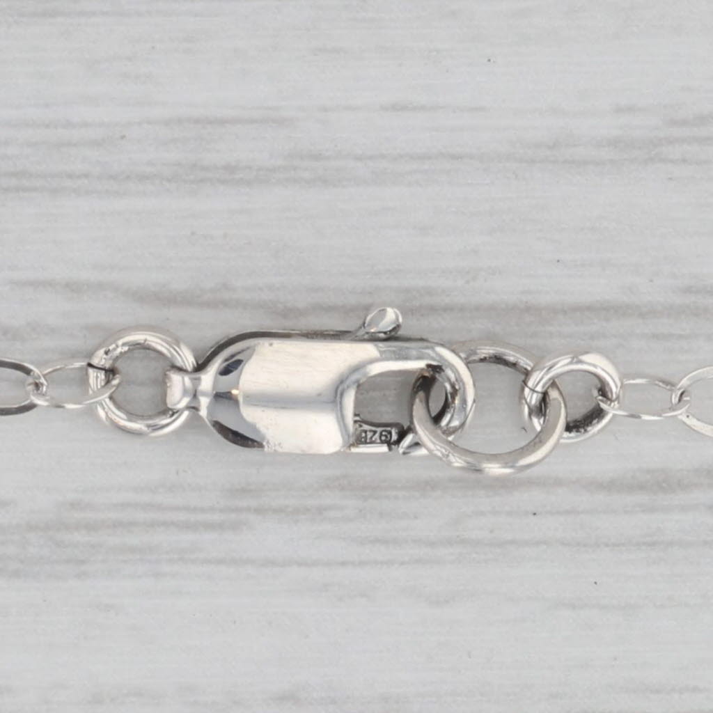 Gray Horseshoe Infinity Knot Pendant Necklace Sterling Silver 17" Cable Chain