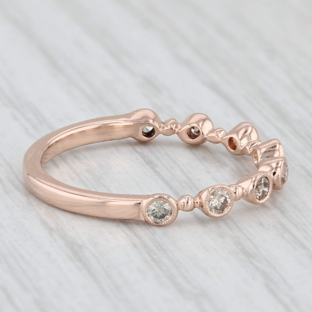 Light Gray New Beverley K 0.20ctw Diamond Stackable Ring 14k Rose Gold Size 7 Wedding Band
