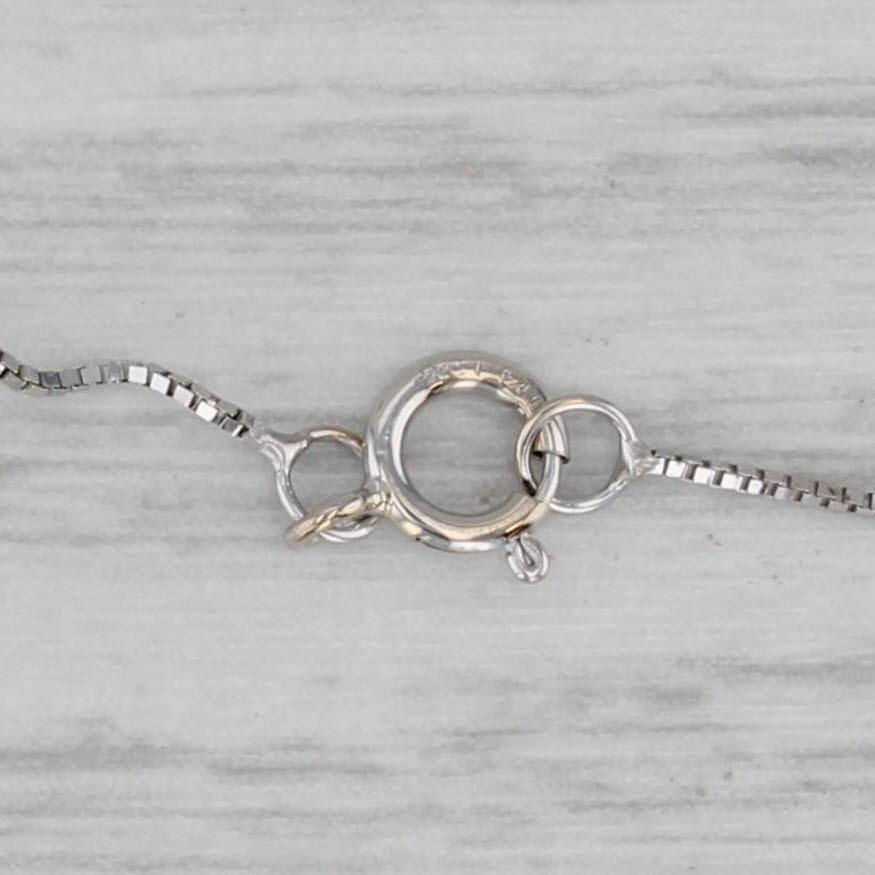 Gray Grey Cultured Pearl Diamond Pendant Necklace 14k White Gold 18.25" Box Chain
