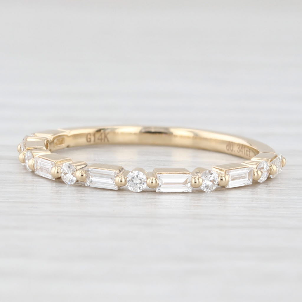 Light Gray New 0.34ctw Diamond Wedding Band 14k Gold Stackable Anniversary Ring Size 6.75