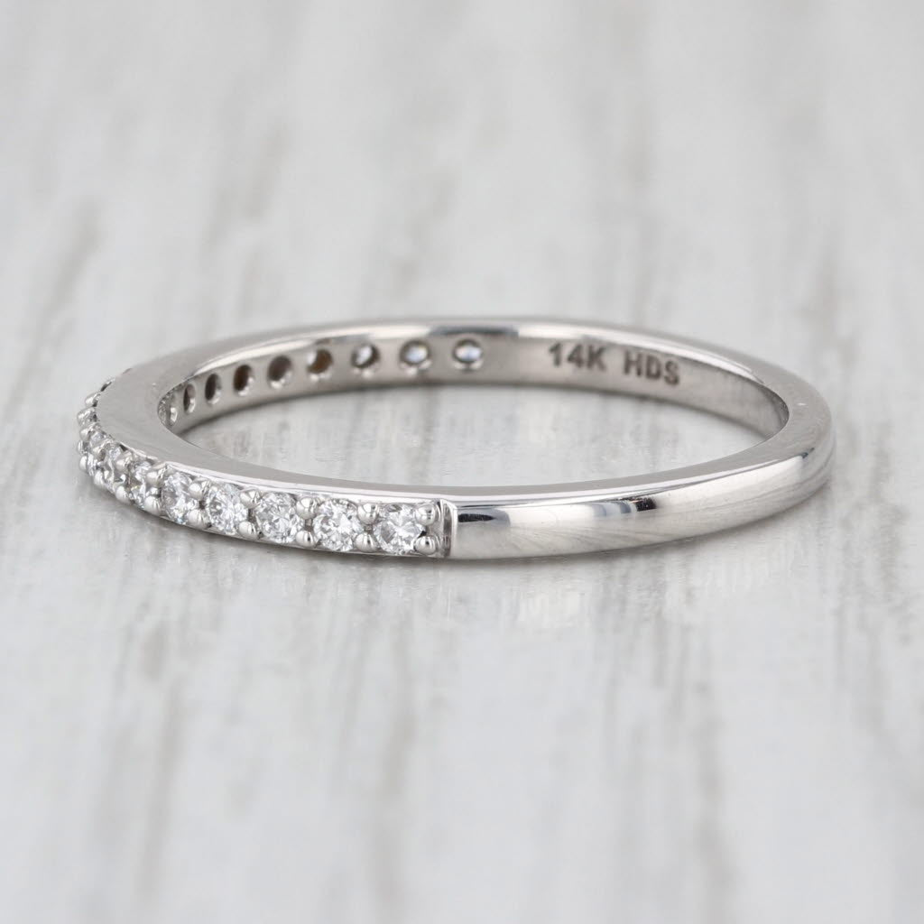 Lab Grown 0.30ctw Diamond Wedding Ring 14k White Gold Band Size 7 Stackable