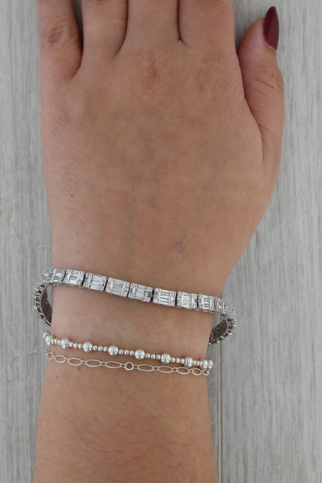 6.21ctw Diamond Tennis Bracelet 10k White Gold 8" 5.3mm