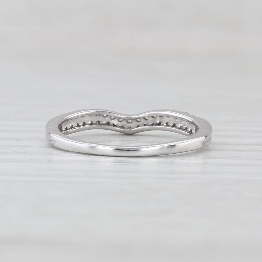 0.20ctw Contoured Diamond Ring Guard Wedding Band 14k White Gold Size 7