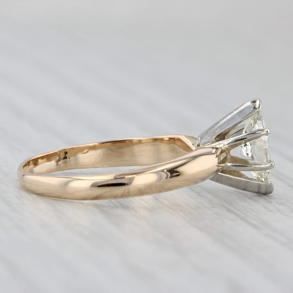 Gray 0.78ct Diamond Marquise Solitaire Engagement Ring 14k Yellow White Gold Size 7