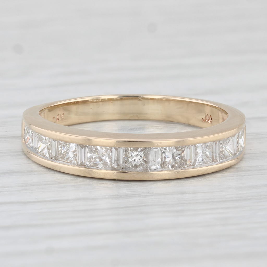 Light Gray 1.05ctw Channel Set Diamond Wedding Band 14k Yellow Gold Size 8.75 Stackable