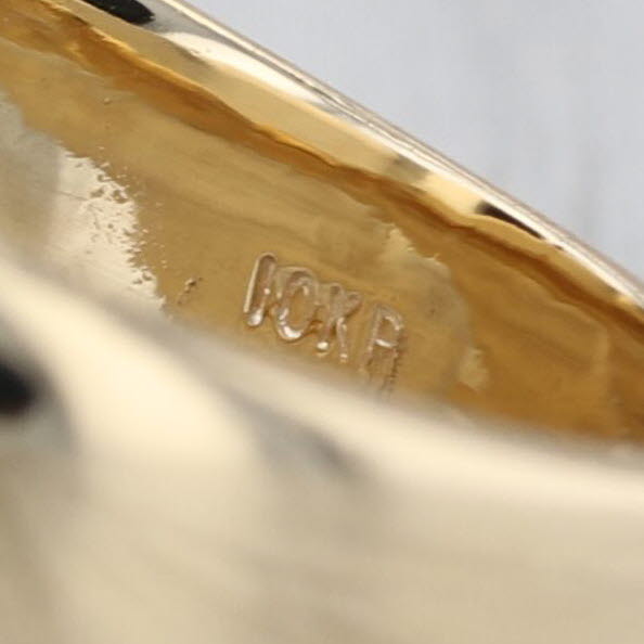 US Navy Signet Ring 10k Yellow White Gold Size 8-8.25 Vintage Military