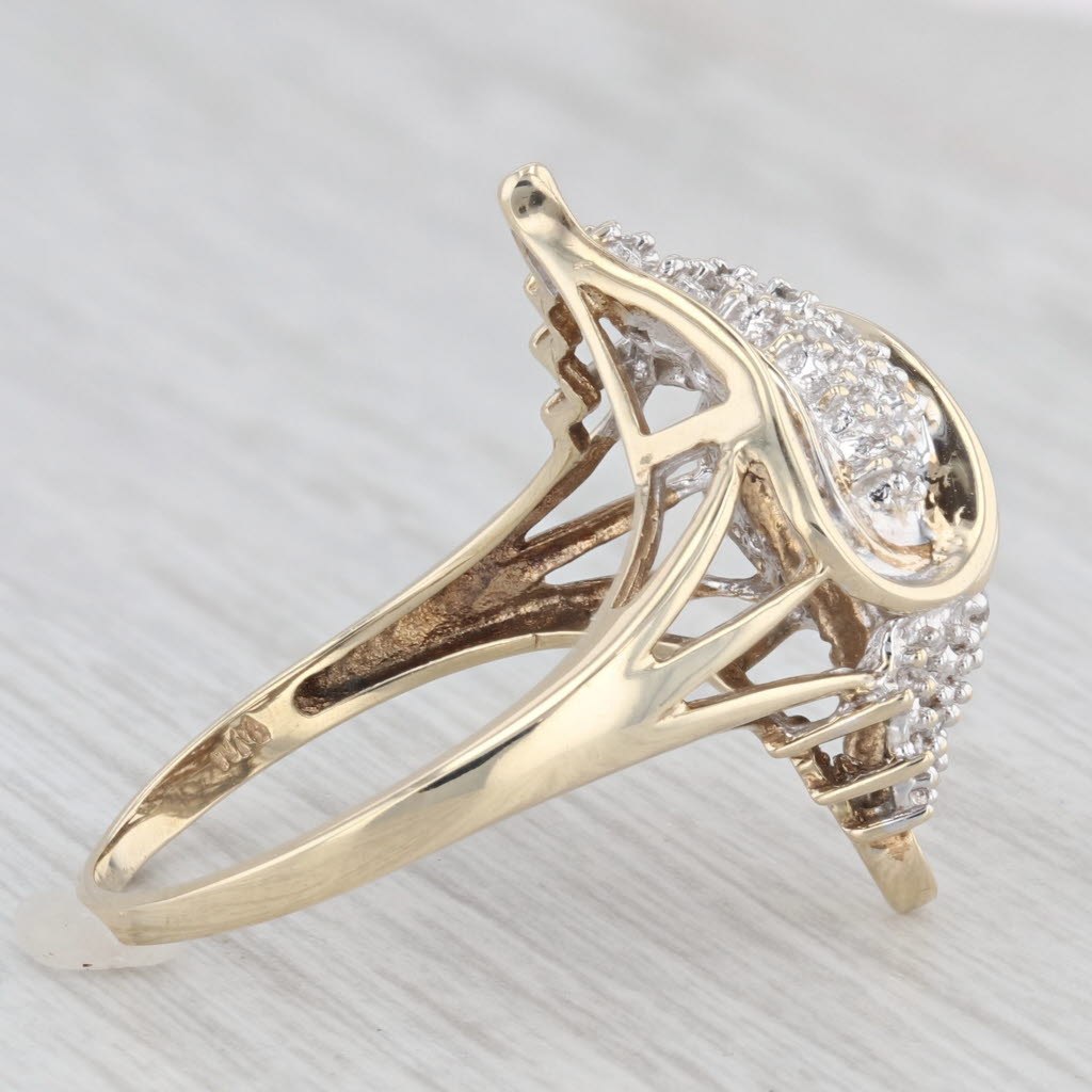 Light Gray 0.17ctw Diamond Cluster Ring 10k Yellow Gold Size 9.5