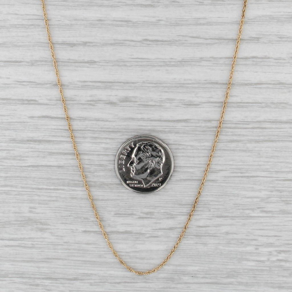 18" 1.1mm Rope Chain Necklace 18k Yellow Gold