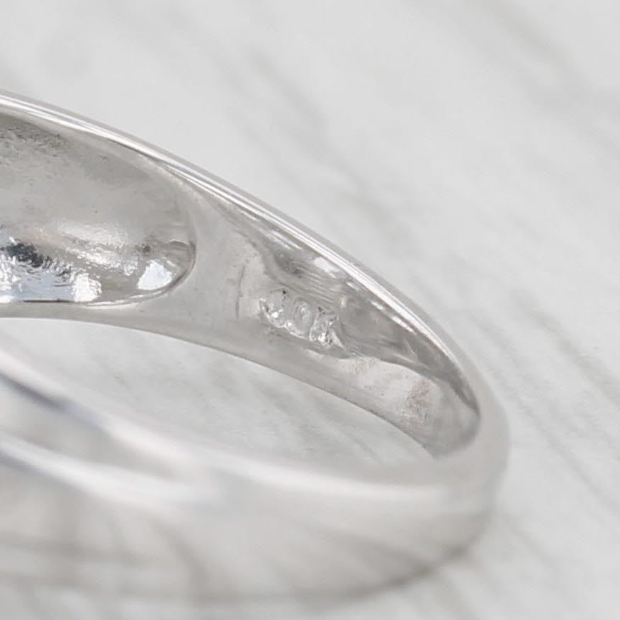 Light Gray 1.28ctw Aquamarine Diamond Ring 10k White Gold Size 5